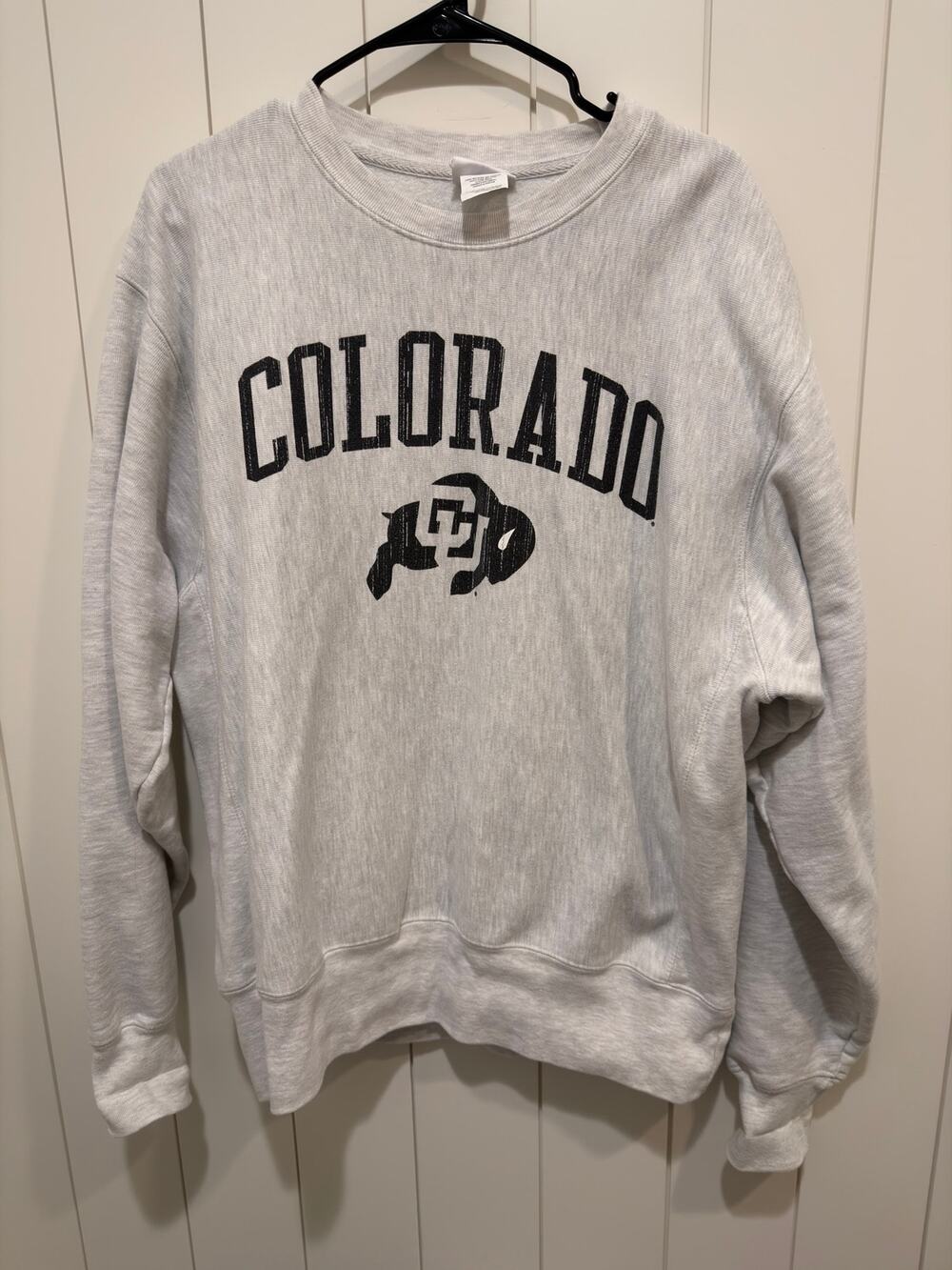 Champion Colorado Buffs Crewneck Sweatshirt Gray Graphic Size Large